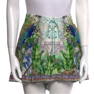 Camilla Green Blue Tropical Print Shorts